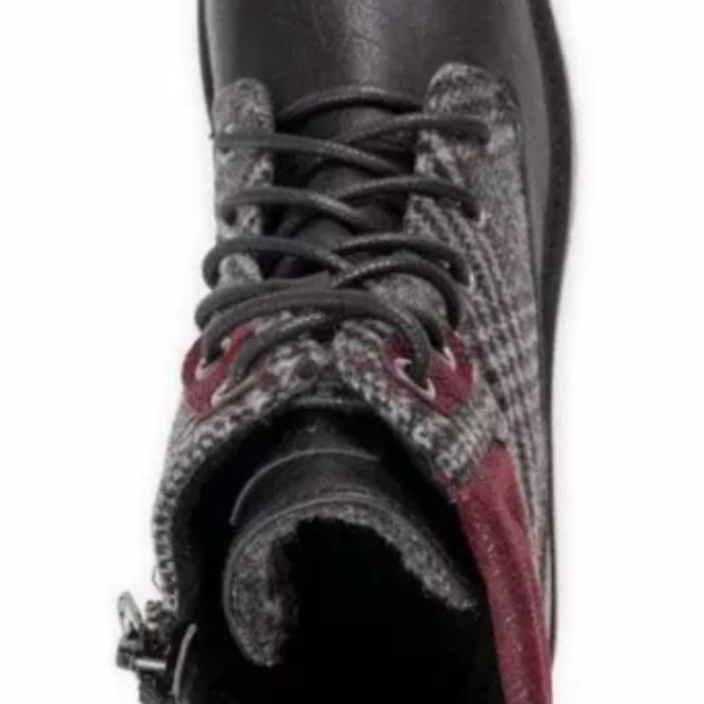 Muk Luks Women’s Catalina Lace Up Ankle Combat Boot Black/Marron/Plaid Sz. 9 NWT - Picture 8 of 8